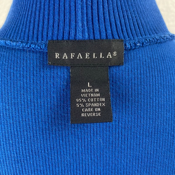 Vintage Rafaella Blue Cotton Blend Turtleneck Sweater Women’s Size Large - Picture 8 of 9